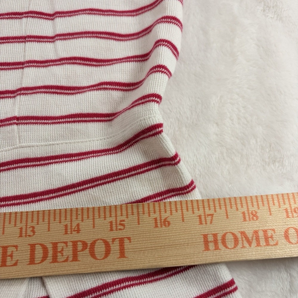Tommy Hilfiger Sleeveless Polo Dress L Pink White Stripe Pleated Golf Tennis EUC - Picture 8 of 9